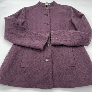Isabella Bird Textured Purple Wool Blend Career Jacket Women's Size 4